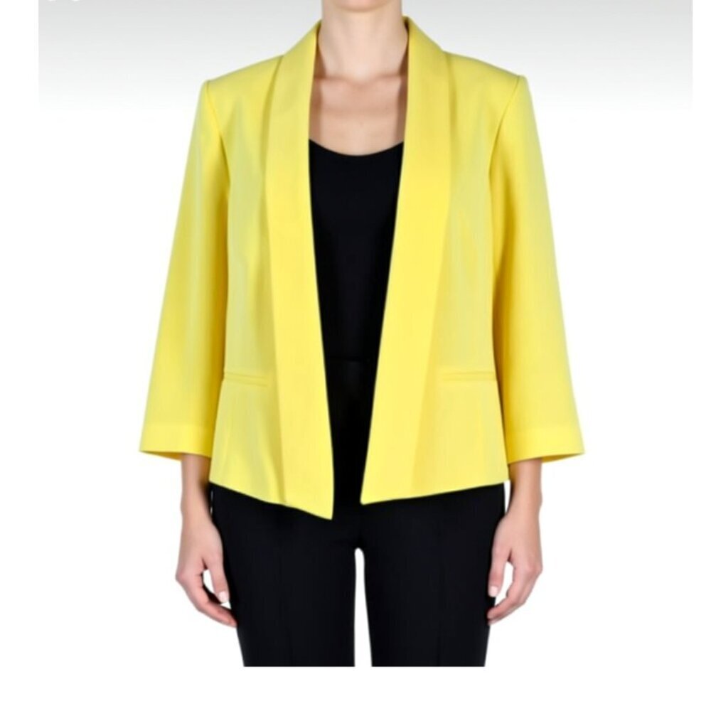Collarless blazer, Black Label by Evan -Picone, fully lined blazer Size 4 NWT